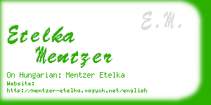 etelka mentzer business card